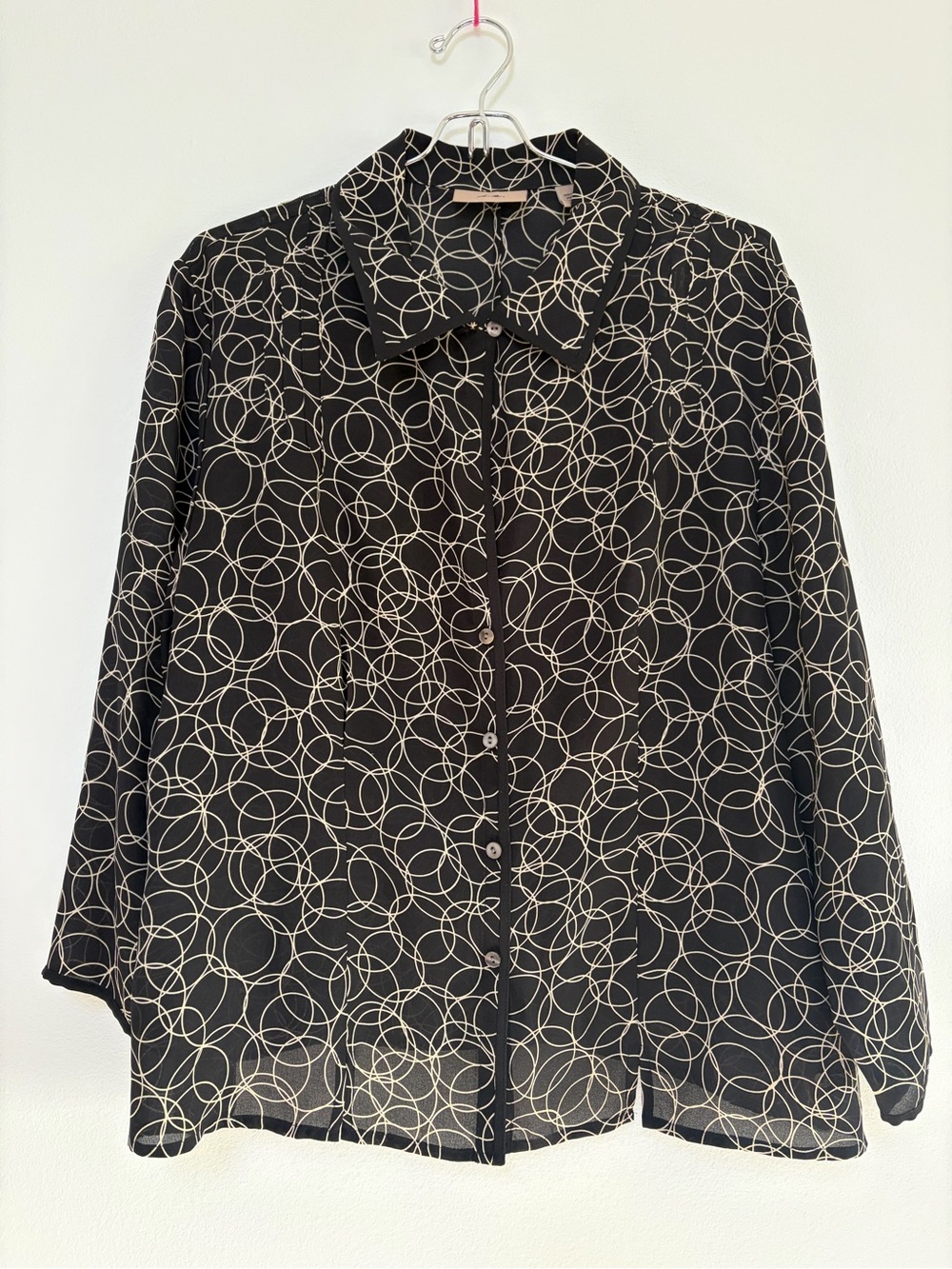 i.e. silk buttoned shirt size 12/14 black